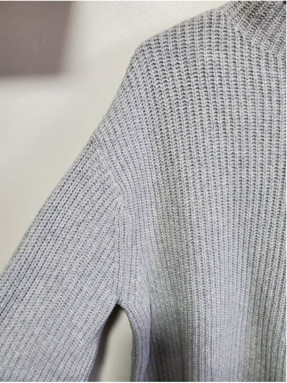 GAP Cashsoft Funnel Neck Oversized Sweater Grey Small Ribbed Knit Minimalist - Picture 4 of 13